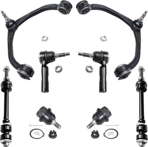 Miniatura 394 de Detroit Axle - Kit de brazos de control de extremo delantero de 8 piezas para Dodge Dakota 00-04, Durango 00-03, 4 brazos de control superior e