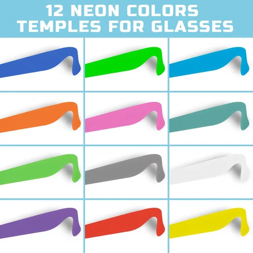 Miniatura 3 de Paquete de 36 lentes de sol de neón de 12 colores para niños, recuerdos de fiesta a granel para niños, adultos, niñas, estilo retro de los años 80