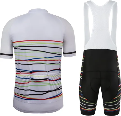 Miniatura 2 de Coconut Ropamo CR Men's Cycling Jersey Set Road Bike Jersey Zipper Pocket Bib Shorts with 4D Padded Cycling Clothing Set