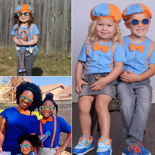 Miniatura 6 de Fsmiling Paquete de 8 gafas de neón para niños, sin lente, gafas de disfraz coloridas para niños y niñas, regalos de fiesta de cumpleaños