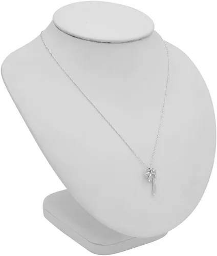 Miniatura 3 de Collar con cadena de 18 pulgadas, con dije de palmera y diamantes de plata esterlina.