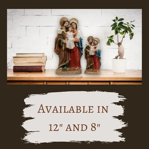 Miniatura 4 de Estatua de interior de la Sagrada Familia Cuenta con María y José sosteniendo al niño Jesús Decoración cristiana clásica para el hogar Gran
