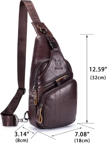 Miniatura 117 de LUKZIJAES Bolso bandolera de cuero genuino para hombre