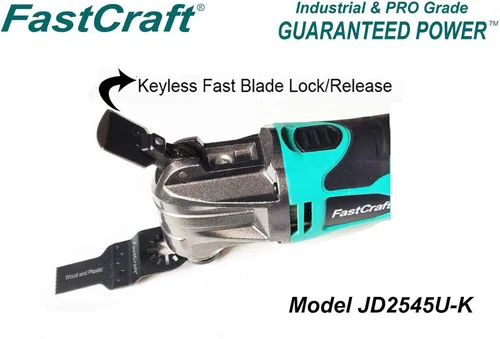 Miniatura 7 de Herramienta oscilante/multiherramienta – FastCrat PRO Modelo JD2545U-K con cable de alta gama 5 años de garantía 5.0A nominal pico 2.4A/sin llave/6