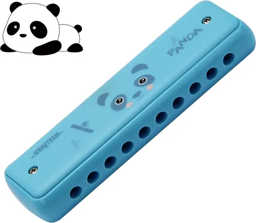 Crafteem Armónica de blues colorida, clave de do para niños, niños pequeños, principiantes, instrumento musical de juguete con 10 agujeros y 20 tonos