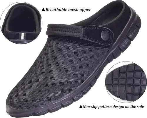 Miniatura 3 de Hsyooes Zapatos de jardín para hombre y mujer, zapatos de jardín de malla transpirable, antideslizantes, sandalias de playa para exteriores, unisex