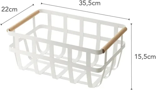Miniatura 9 de YAMAZAKI home 2507 - Cesta de almacenamiento, organizador de doble asa, tamaño único, color blanco