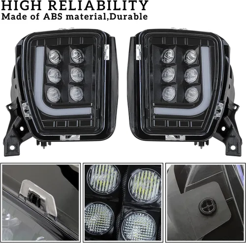 Miniatura 3 de Luces antiniebla LED con luces de circulación diurna para Dodge Ram 1500 2013-2018, montaje de lámparas antiniebla Plug & Play para camioneta