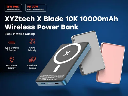 Miniatura 4 de X Blade - Banco de energía magnético delgado de 10 K, 10000 mAh, cargador portátil MagSafe para iPhone y Samsung, carga rápida inalámbrica USB-C PD