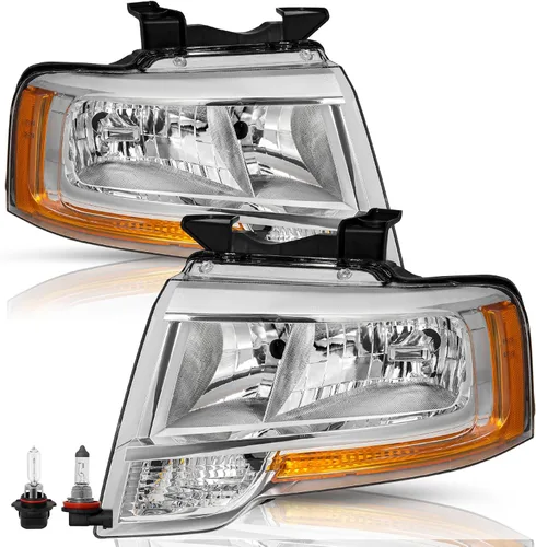 Miniatura 25 de TUSDAR Conjunto de faros delanteros con bombillas para Ford Expedition 15, 16, 17, lado izquierdo del conductor, repuesto de faros delanteros