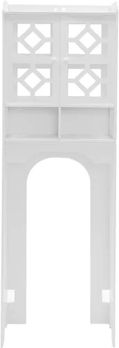 Miniatura 4 de Gabinete de almacenamiento sobre el inodoro, gabinete de inodoro de 4 niveles con gabinete y puerta, estante organizador para ahorrar espacio