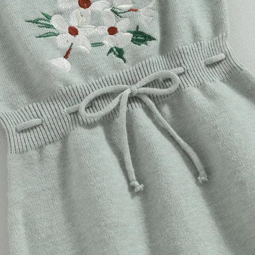 Miniatura 7 de ZAXARRA Suéter de bebé niña mameluco suéter de punto bordado flor sudadera mameluco ropa de otoño infantil