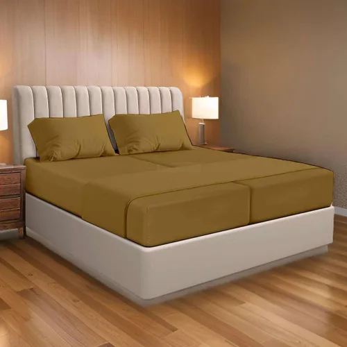 Miniatura 10 de Ready To Rest Juego de sábanas divididas 100% de algodón egipcio tamaño California King para cama ajustable de 5 piezas, se adapta a colchones
