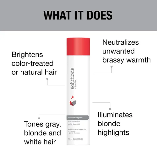 Miniatura 5 de GREAT CLIPS Solutions - Champú violeta, 10 onzas, champú tonificante que mejora el color del cabello, funciona en cabello natural y tratado