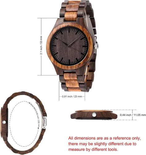 Miniatura 2 de Reloj de madera Fodiyaer con grabado para hombre, regalo ideal para tu novio, tu marido, para un aniversario, Navidad, cumpleaños, día del Padre