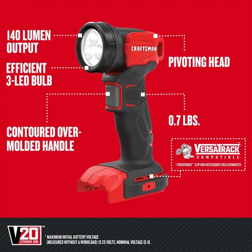Miniatura 10 de CRAFTSMAN V20 Kit combinado de herramientas eléctricas inalámbricas de 4 herramientas con 2 baterías y cargador (CMCK400D2)