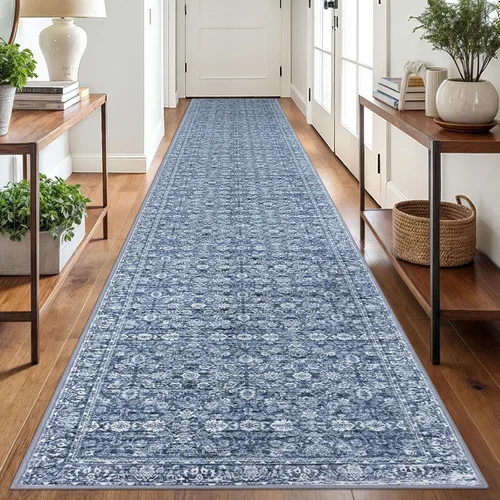 Miniatura 11 de SIILOOM Alfombra antideslizante de pasillo moderna de 2 x 5, súper suave, para pasillos, decoración para cocina, alfombras para pasillos sin 2-Verde