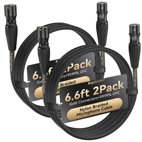 Miniatura 12 de XLR Cables de 3.3 pies, cable de micrófono profesional sin ruido, conectores dorados Rean-Neutrik, cable de micrófono equilibrado, 99.99% OFC, cable