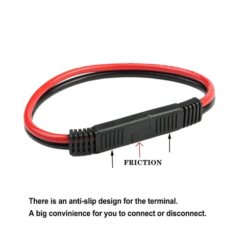 Miniatura 3 de Paquete de 5 arneses de cables de desconexión rápida polarizados de calibre 10 de 2 pines, conector SAE, cable de conexión tipo bala