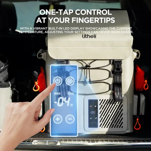 Miniatura 9 de LiTHELi Paquete Congelado 12V Refrigerador de Coche y Enfriador Eléctrico Portátil, 20L/21QT con 1 Batería U20, -4~68℉ Refrigerador Congelador