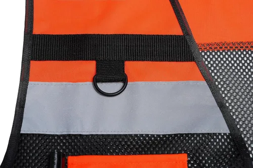 Miniatura 6 de Chaleco de seguridad reflectante de alta visibilidad, clase 2, 10 bolsillos, transpirable y forro de malla, ropa de trabajo (M-2XL, amarillo negro)