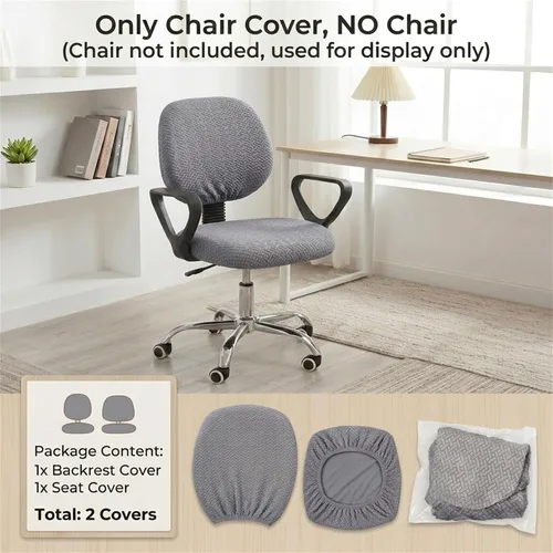 Miniatura 2 de MIFXIN Funda elástica para silla de computadora, 2 piezas, de tela jacquard, elástica, para silla de computadora, protector de muebles para oficina