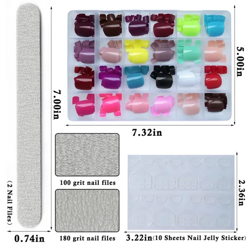Miniatura 4 de LoveOurHome Uñas postizas a presión para mujer, uñas postizas con pestañas de pegamento, 576 unidades, uñas postizas a presión, uñas cortas