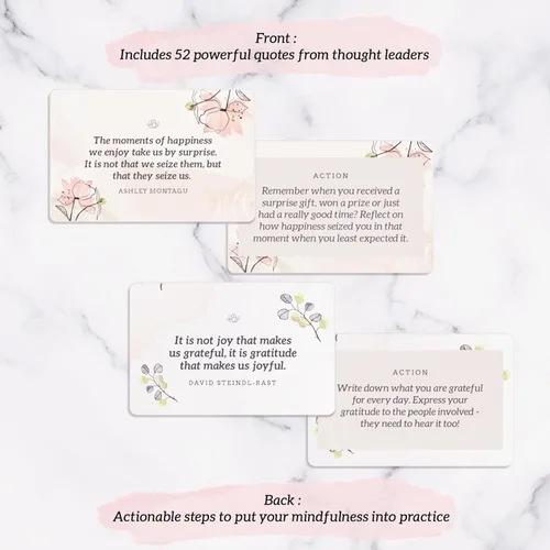 Miniatura 3 de MESMOS 52 tarjetas de atención plena con planes de acción. Regalos de relajación para aliviar el estrés para mujeres, tarjetas de afirmación