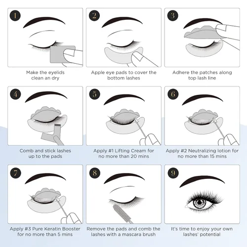 Miniatura 4 de LASHVIEW Kit de elevación de pestañas, kit profesional de pestañas permanentes, conjunto líquido, semipermanente, rizado permanente, extensión