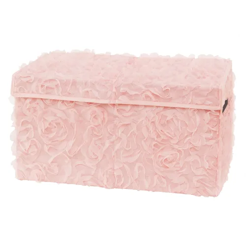 Miniatura 11 de Sweet Jojo Designs Caja de almacenamiento de juguetes de tela bohemia con arco iris para bebé, habitación de niños, color rosa pálido, oro rosa