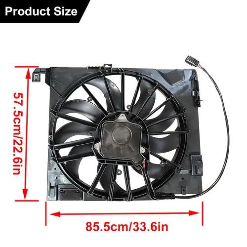 Miniatura 3 de SecosAutoparts Ventilador de refrigeración del radiador del motor compatible con Jaguar XF 2010-2015 XJ 2010-2019 XJR 2014-2017 XJR575 2018 XKR
