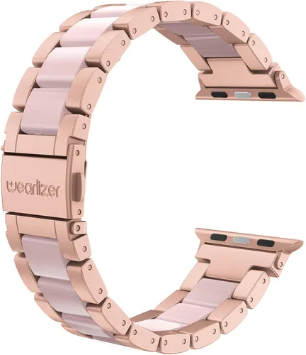 Miniatura 9 de Wearlizer - Correa compatible con Apple Watch de 38/40/41/42 mm; pulseras de moda para mujer, acero inoxidable + resina metálica de repuesto