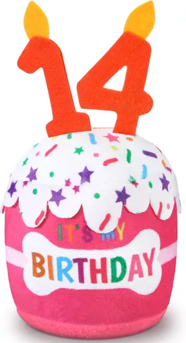 Miniatura 45 de Dansydaisy Accesorios de juguete de pastel de cumpleaños para perros, regalos para niñas y niños, juguete de peluche chirriante para decoración
