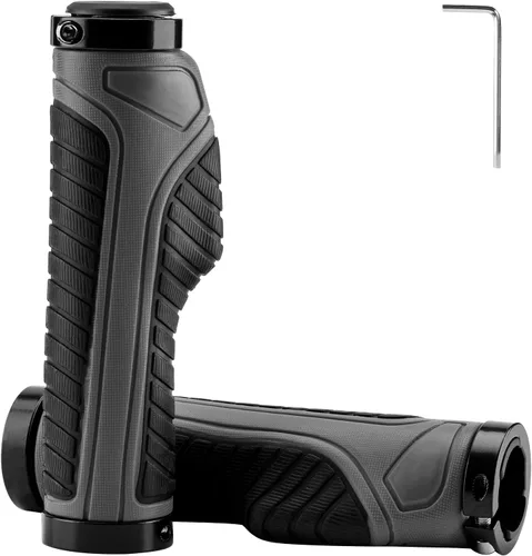 Miniatura 9 de ROCKBROS Empuñaduras de bicicleta de montaña, empuñaduras para manillar de bicicleta, doble abrazadera de aluminio para MTB BMX, extremos de barra