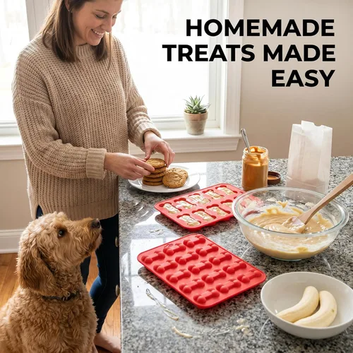Miniatura 4 de Mini molde de silicona para huesos de perro, molde en forma de hueso naranja de 18 cavidades para golosinas caseras para perros, chocolate, dulces