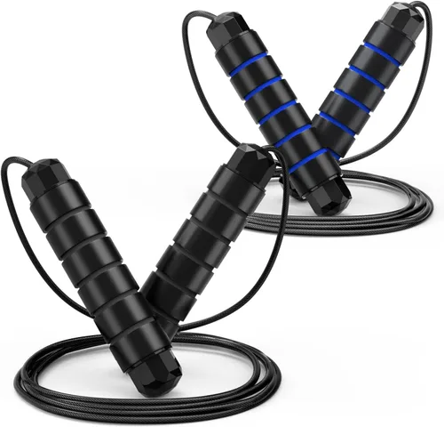 Cuerda de saltar sin enredos de velocidad rápida, cable de salto con rodamientos de bolas para mujeres, hombres y niños, cuerda de saltar de acero