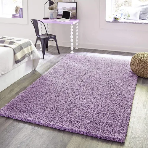 Miniatura 36 de Unique Loom Zuniga Solid Shag Collection alfombra moderna de felpa negra de área (7' 0 x 10' 0)