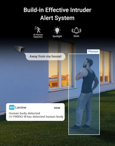 Miniatura 4 de LaView Cámara de seguridad de 5 MP para exteriores con visión nocturna a color, cámaras con cable 3K para seguridad del hogar, cámara impermeable