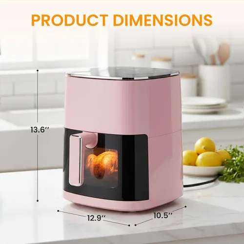Miniatura 2 de HealSmart Horno freidora de aire digital 12 en 1 de 6.34 cuartos de galón, horno de convección multifunción de 1700 W con ventana de visión, cesta