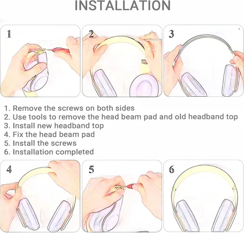 Miniatura 6 de Studio Pro - Diadema y bisagra de repuesto para auriculares Beats Studio Pro, kit de reparación duradero, juego de piezas de diadema de bisagra