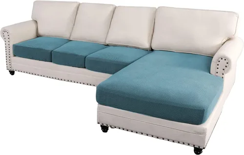 Miniatura 22 de ADPON Fundas de sofá modular, funda de cojín para sofá o sillón en forma de L, funda separada para sofá seccional izquierdo o derecho (1 diván, gris)