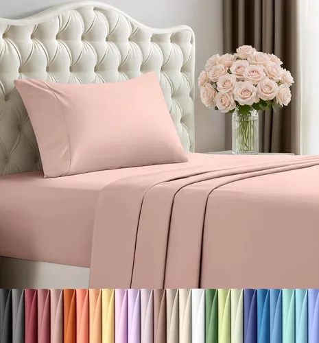 Miniatura 101 de Juego de sábanas King de Utopia Bedding – Juego de 4 sábanas para cama King, microfibra suave y transpirable, incluye 1 sábana bajera, 1 sábana Beige