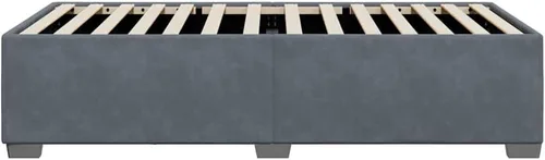 Miniatura 6 de Marco de cama con plataforma individual XL, tapizado en terciopelo gris oscuro, madera contrachapada moderna y estable y construcción de madera