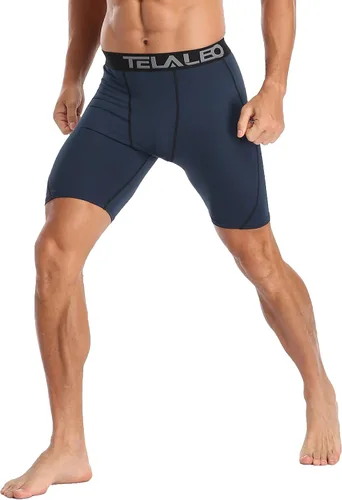 Miniatura 6 de TELALEO Paquete de 6 o 5 pantalones cortos de compresión para hombre, pantalones cortos deportivos de elastano, pantalones cortos atléticos