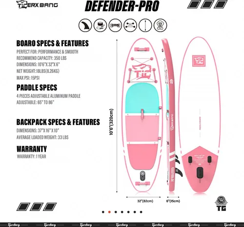Miniatura 2 de Inflatable Paddle Board with Premium SUP Board Accessories, Allround Paddle Boards for Adults/Youth,Stand Up Paddle Board Defender Collection