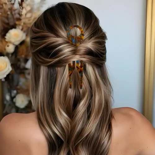 Miniatura 6 de 4 horquillas para el cabello para mujer, pinzas francesas de Prestiges, ángulo curvado, dentado, diseño antideslizante para horquillas francesas