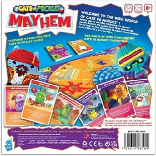 Miniatura 2 de Cats vs Pickles Mayhem juego de mesa - Juego de cartas de frijoles para niños, familias y adultos con personajes exclusivos de CvP, fácil