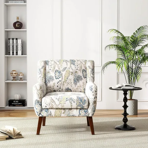 Miniatura 36 de Silla decorativa de piel sintética, moderna silla tapizada para sala de estar, cómodos asientos individuales con botones, asiento de lectura Negro