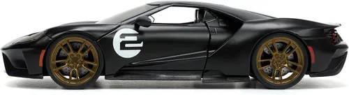Miniatura 4 de Jada Toys Big Time Muscle 1:24 2017 Ford GT - Coche fundido a presión con rayas negras/blancas, juguetes para niños y adultos