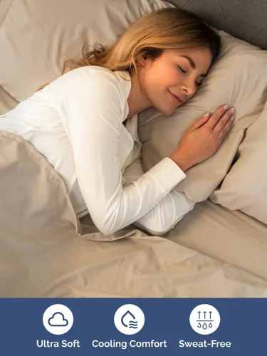 Miniatura 5 de Sábanas King divididas con bolsillos extra profundos, sábanas transpirables y refrescantes de 5 piezas, juego de sábanas de lujo para hotel, suaves